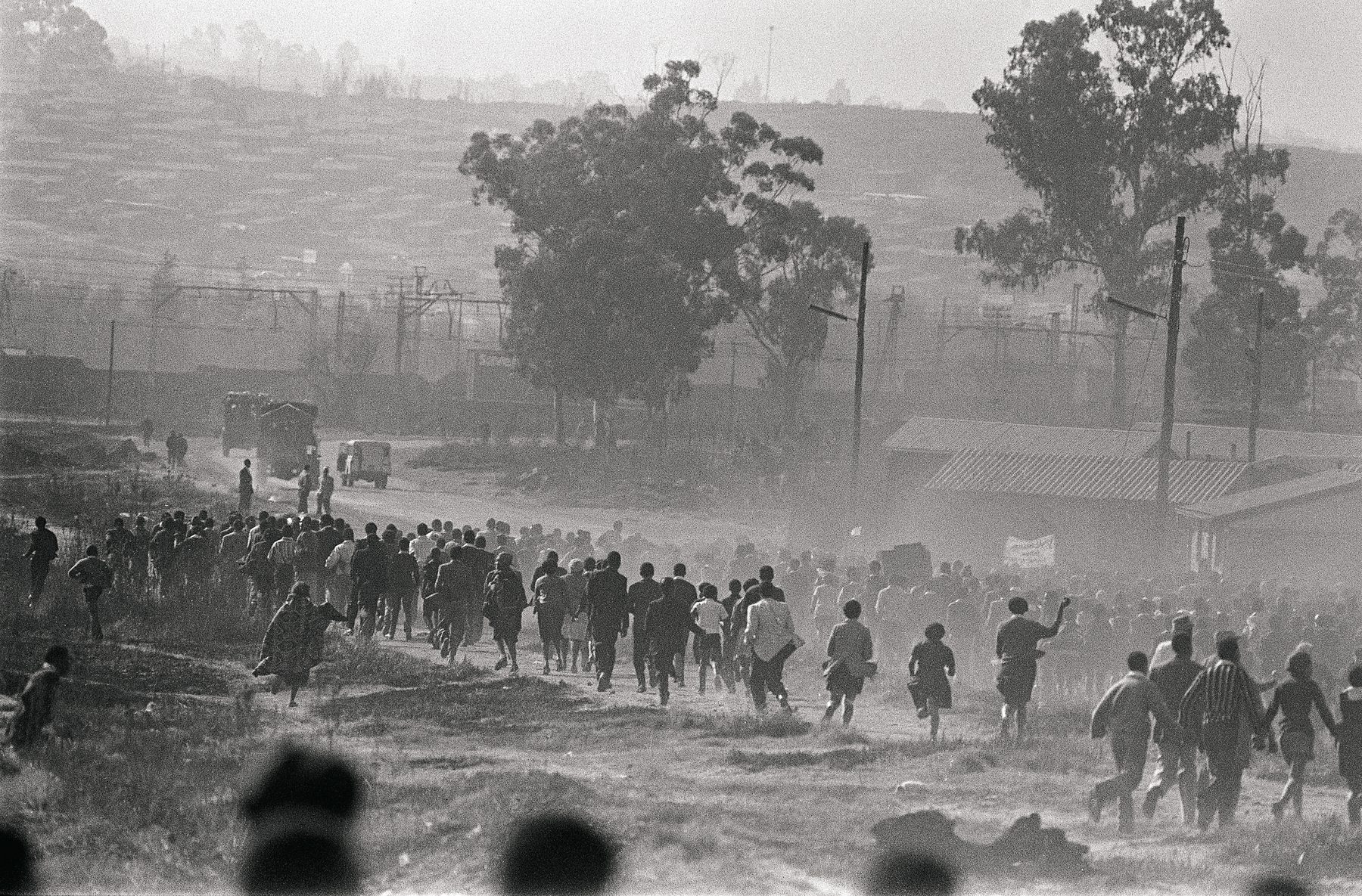 Students on the march to Orlando Stadium, June 1976.